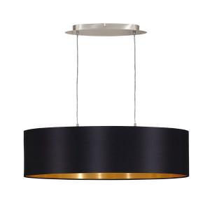 [Outlet] Ms Maserlo Pendel 2x40w E27 Matt Nikkel Sort Gull