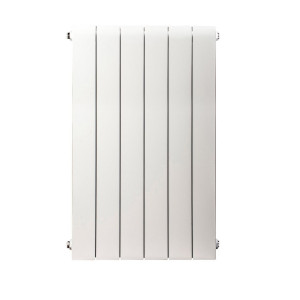 Grzejnik aluminiowy Alliance 600, Szerokość - 240 mm, Zestaw termostatyczny - Wariant prosty - biały