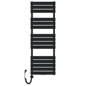 Grzejnik łazienkowy wodno elektryczny Mila 1500x500 czarny Szerokość - 500 mm Grzałka elektryczna - Czarna 600 w