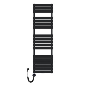 Grzejnik łazienkowy wodno elektryczny Mila 1800x500 czarny Szerokość - 500 mm Grzałka elektryczna - Czarna 600 w