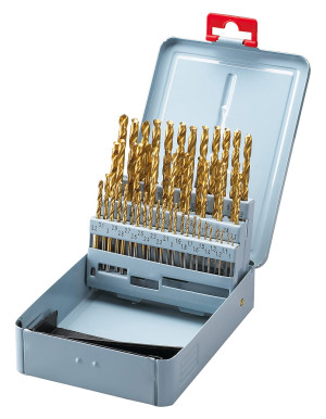 Zestaw wierteł krętych 50 szt., 1 - 5,9 mm, HSS TiN-powlekane BERNARDO