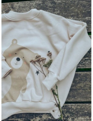 Bluza KIDS beige Bear, Dingac Store 4-5