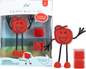 Glo Pals, Postać do kąpieli Sammy - zestaw z dwiema kostkami sensorycznymi świecącymi w wodzie