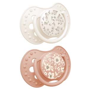 Smoczek silikonowy dynamiczny LOVI 6-18M 2 szt. Blossom Ivory