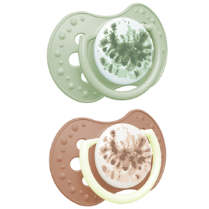 Smoczek silikonowy dynamiczny LOVI 0-3 m 2 szt. Tie Dye Green