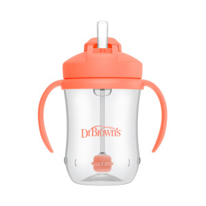 DR BROWN'S Kubek "Pierwsza Słomka" 270 ml koralowy +6 miesięcy