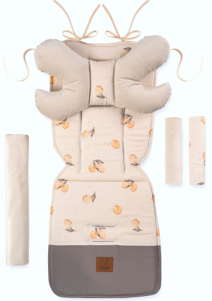 Infantilo Wkładka do wózka VELVET - ZESTAW lemon beige