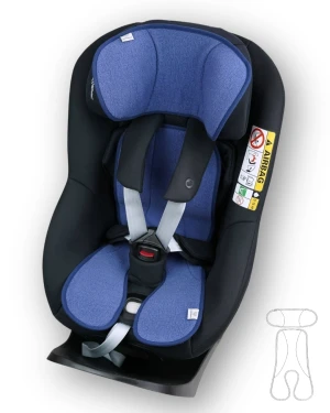 Patulove Dwuczęściowa wełniana wkładka termoregulacyjna MIDI merino do fotelika do 105 cm DENIM