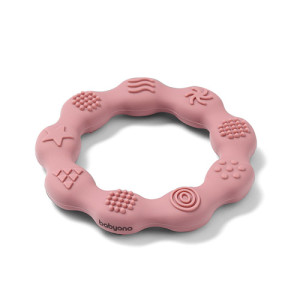 Babyono Gryzak silikonowy RING różowy