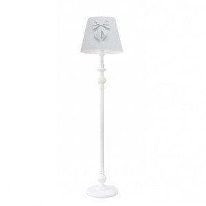 Lampa szara z kokardką z dekoracyjną nogą