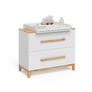 Puslebord Malia Hvid/Artisan 108 x 98 cm med 2 skuffer Vitalispa