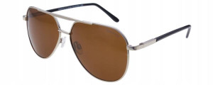 Dessoto Okulary Przeciwsłoneczne Unisex Polaryzacyjne - Des 357 Srebrny Brązowe