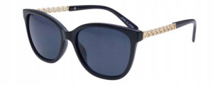 Joker Okulary Przeciwsłoneczne Damskie Z Filtrem Uv 400 Jr 4410 Czarny Czarne