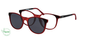 Oprawki Korekcyjne Damskie Solano Z Nakładką Z Filtrem Polaryzacyjnym Cl 90137 Czerwony Czarne
