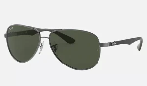 Ray-ban Okulary Przeciwsłoneczne Damskie Z Filtrem Polaryzacyjnym Carbon Fibre Rb8313 004/n5 61 