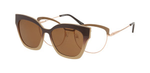 Oprawki Korekcyjne Damskie Solano Z Nakładką Z Filtrem Polaryzacyjnym Cl 10160 Beżowy Brązowe