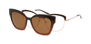 Oprawki Korekcyjne Damskie Solano Z Nakładką Z Filtrem Polaryzacyjnym Cl 10160 Brązowy Brązowe