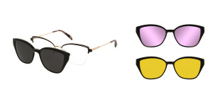 Oprawki Korekcyjne Damskie Solano Cl 10256 Set Z Kompletem 3 Nakładek 