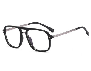 Męskie Okulary Pilotki Zerówki Do Komputera Blue Light Z Flexami 25131a Czarny Czarne