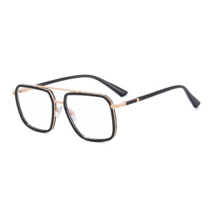 Męskie Okulary Pilotki Zerówki Do Komputera Blue Light 25132 Czarny/złoty Czarne