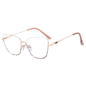 Damskie Okulary Półramki Kocie Zerówki Do Komputera Blue Light 25142a Fioletowe