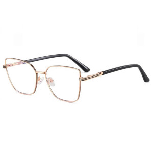 Damskie Okulary Kocie Oczy Zerówki Do Komputera Blue Light 25145 Złoty/czarny Czarne