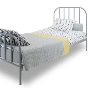 Łóżko Metalowe do pokoju dziecka Scandi Szare 90x200 cm