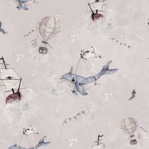 Tapeta do pokoju dziecka Podniebny Ocean beż
