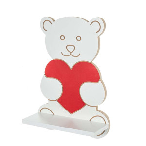 Drewniana półka ścienna Miś z Sercem