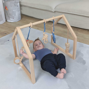 Drewniany stojak edukacyjny Baby Gym Sea Blue