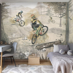 Tapeta Malumi BIKE ROAD Z Rowerami Górskimi