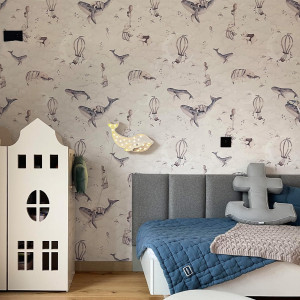 Tapeta Malumi Dreamy Ocean - Tapeta W Misie I Wieloryby
