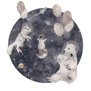 Naklejka ścienna koło Polarny Kosmos Granatowa