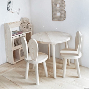 Drewniany okrągły stolik dziecięcy 60cm