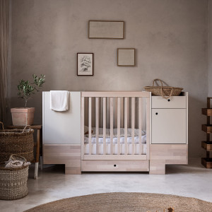 Drewniane łóżko rosnące razem z dzieckiem Smart 80x120-160