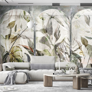 Tapeta Artystyczna Malumi Tropicana - Bright - Z Roślinnymi Arkadami
