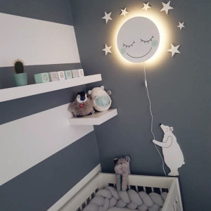 Drewniakowa – Miś Tedi Polarny Mini S – dekoracja ścienna do pokoju dziecięcego