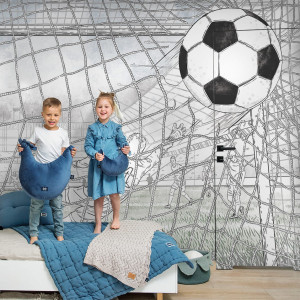 Tapeta Malumi Football - Light Green - Tapeta Z Motywem Piłki Nożnej