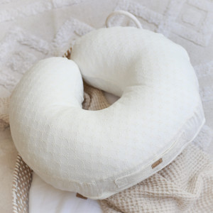 Poduszka rogal do karmienia Haft Ecru