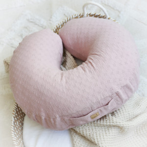 Poduszka rogal do karmienia Haft Mglisty Róż