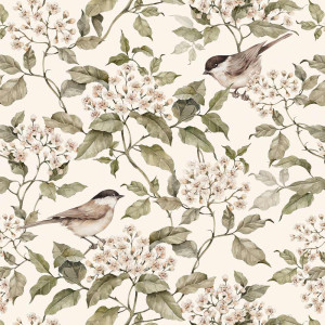 Tapeta do pokoju dziecka Birds and Beige Spring