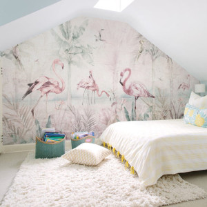 Tapeta dla dzieci Malumi Flamingo Bay - Soft
