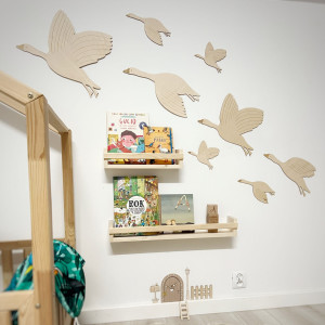 Drewniana półka na książki dla dzieci One - rozmiary