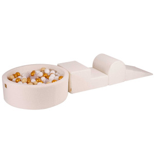 Piankowy Zestaw do Zabawy z Basenem 90x30 cm BOUCLE BIAŁE