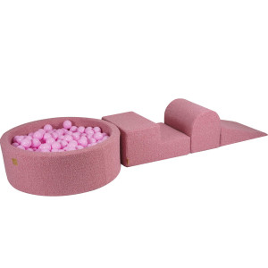 Piankowy Zestaw do Zabawy z Basenem 90x30 cm BOUCLE RÓŻOWE