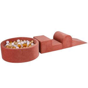 Piankowy Zestaw do Zabawy z Basenem 90x30 cm Czerwień Marsala