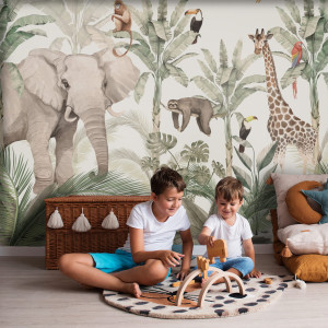 Tapeta dla dzieci Malumi _JUNGLE Warm