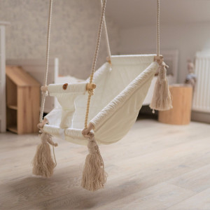 Kołyska leżaczek huśtawka dla dzieci Basic Krem