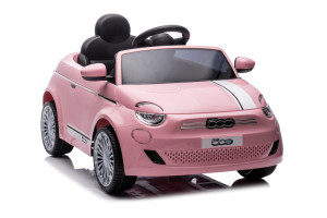 Jeździk FIAT 500 Auto na akumulator Elektro jasny róż
