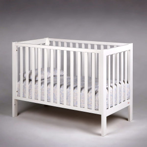 Drewniane łóżeczko do pokoju dziecka Loft Białe 120x60 cm